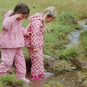 NWT - Konges Sloejd rainy palme set - pink heart - 3Y